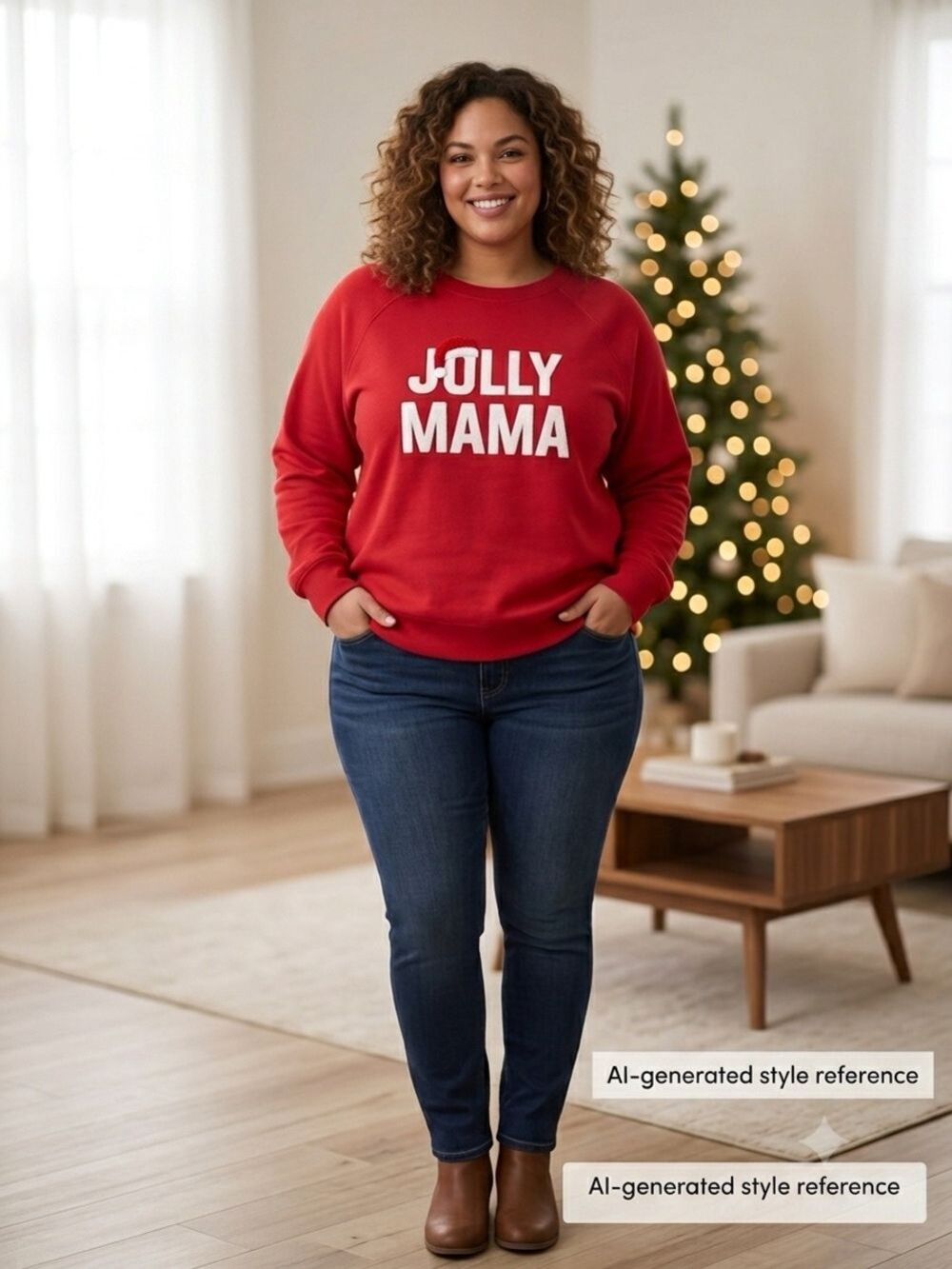NWT Torrid Jolly Mama Classic Fit Cozy Fleece Sweatshirt Jester Red Size 2X 18-2 - Picture 3 of 16